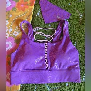 Crowned Athletics Golden Dreamer sports bra and pet bandana